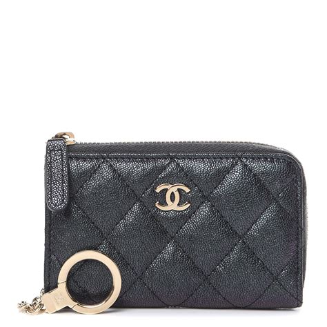 chanel keyring|Chanel zipped key holder.